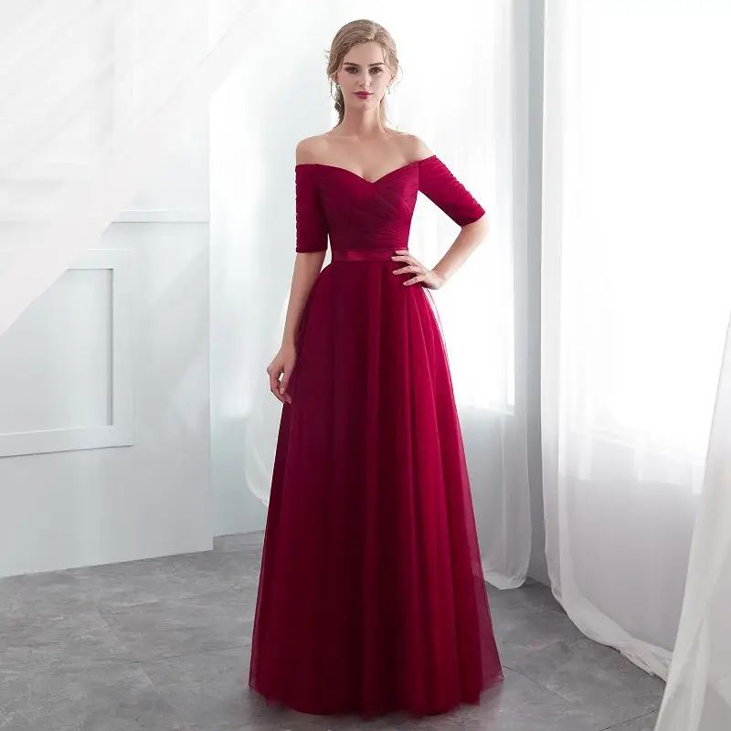 Длинные Бордовые вечерние платья Robe de soiree 2020 выпускное платье с открытыми