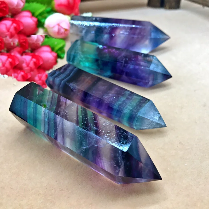 Натуральный гексагональный Хрустальная колонна кварцевая лечебная флюоритовая