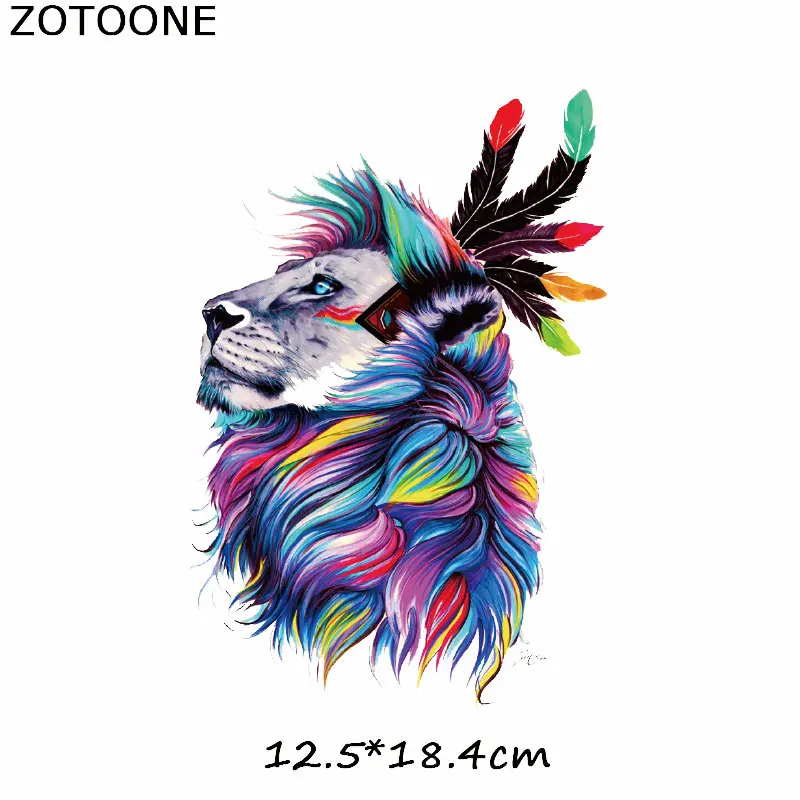 ZOTOONE термоклейкие нашивки акварельный Лев заплатки в виде животных для одежды