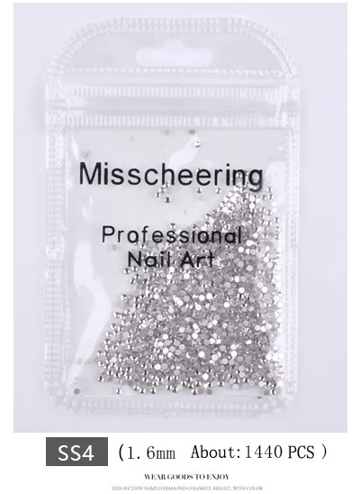 SS4 (White 1.6mm ) Высокий свет ААА Стразы Кристалл AB прозрачный SS3-SS40(1,3 мм-6,5 мм) не стразы с плоской задней стороной на горячей фиксации для ногтей 3D ногтей искусство драгоценные камни - Цвет: SS4 (White 1.6mm )