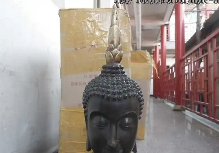 25-дюймовая китайская Медь Бронза позолоченная резная статуя золотого буддизма