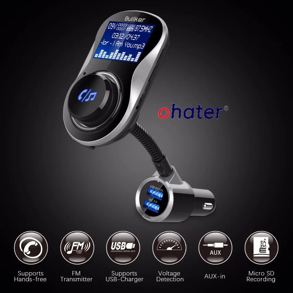 Беспроводной Bluetooth fm-передатчик MP3 USB Автомобильное Радио AUX приемник Bluetooth адаптер автомобильный для телефона iphone зарядки Hands-Free вызов
