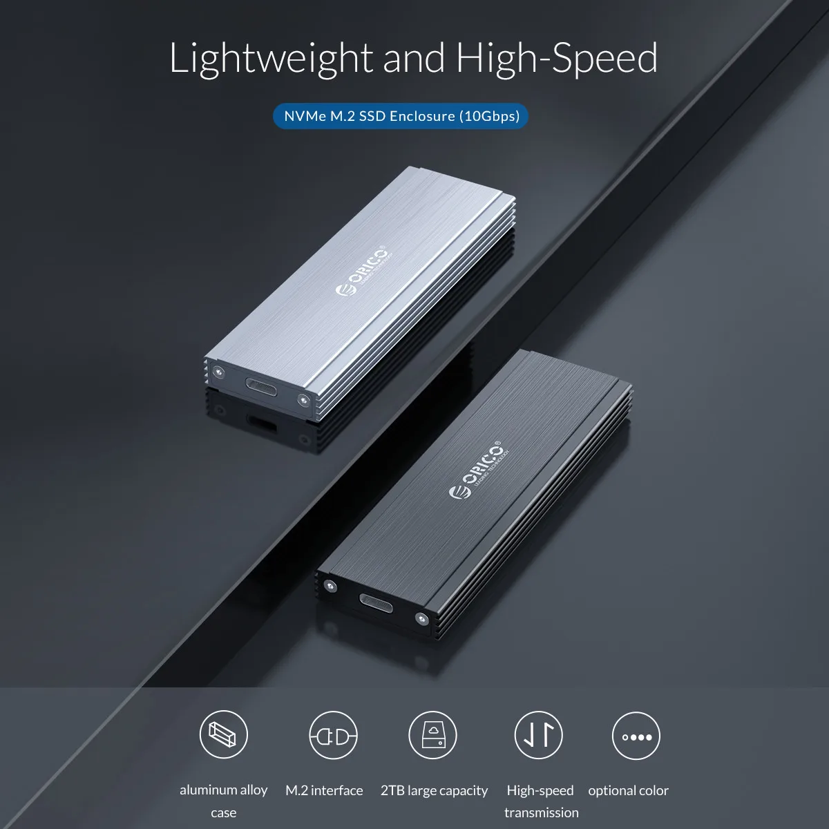 ORICO NVME M.2 SSD Корпус чехол USB3.1 GEN2 10 Гбит/с SSD Мобильный коробка для жесткого диска внешний корпус чехол для M2 SSD чехол