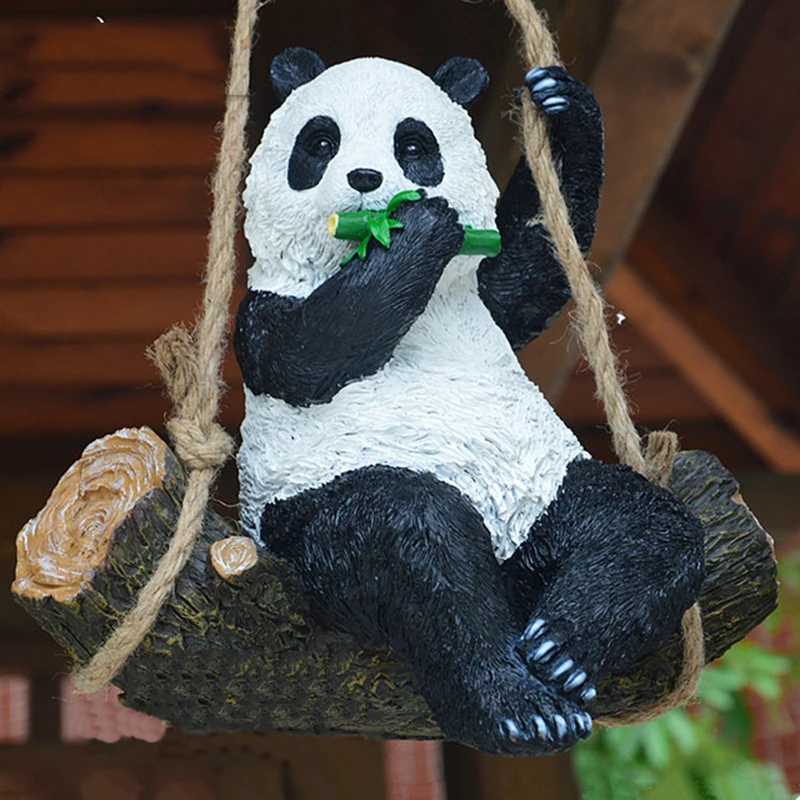 Садовая Статуэтка милый качели медведь коала кролик панда свинья овечка