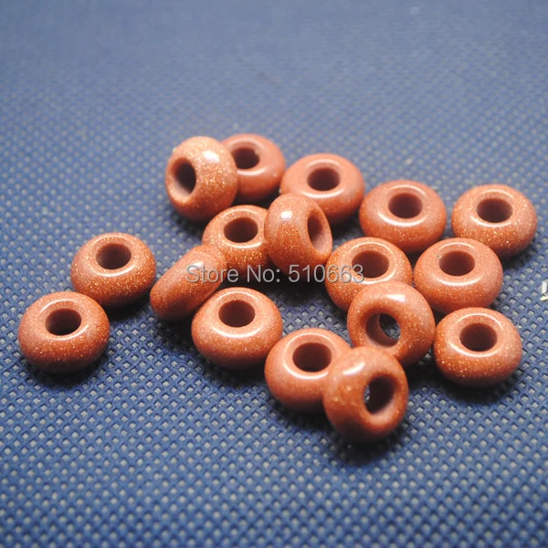 

50 Pieces/Lot, Golden Sand Bead,Big Hole size For Charms bracelet making,Size: 7x14mm,5.0mm diameter