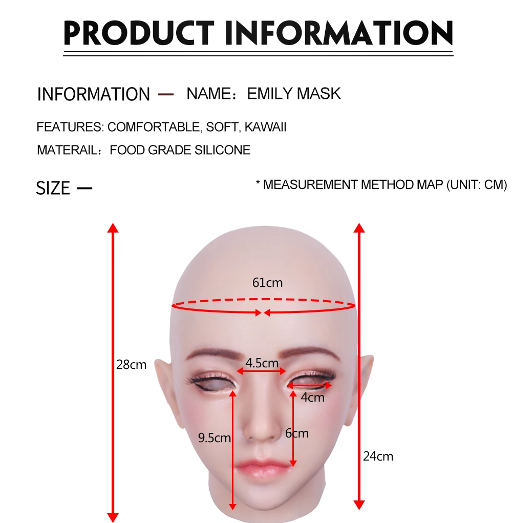 EYUNG новая кукла Emily силиконовая маска для женщин подходит для трансвеститов Pseudo street drag queen shemale cosplay рот Openable
