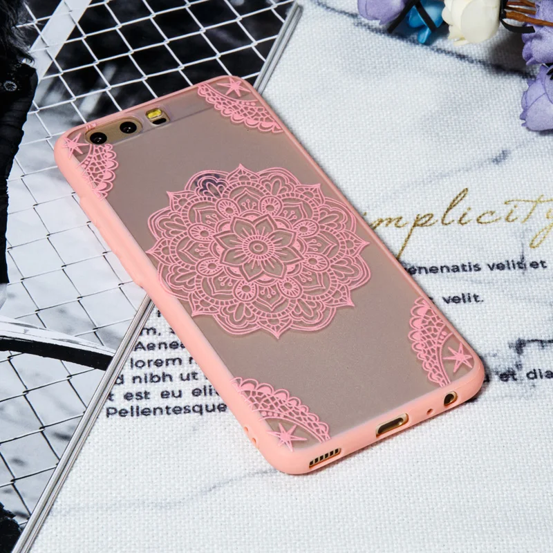 3D Рельефный цветок PC + TPU 2 в 1 чехол для телефона силиконовый жесткий Fundas Huawei P8Lite 2017