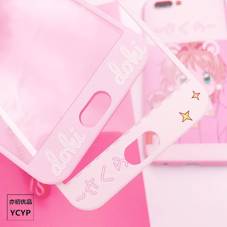 Мягкий чехол и переднее закаленное стекло для huawei mate 9/ mate10 10pro /mate9pro lovely girl Pink Sakura +