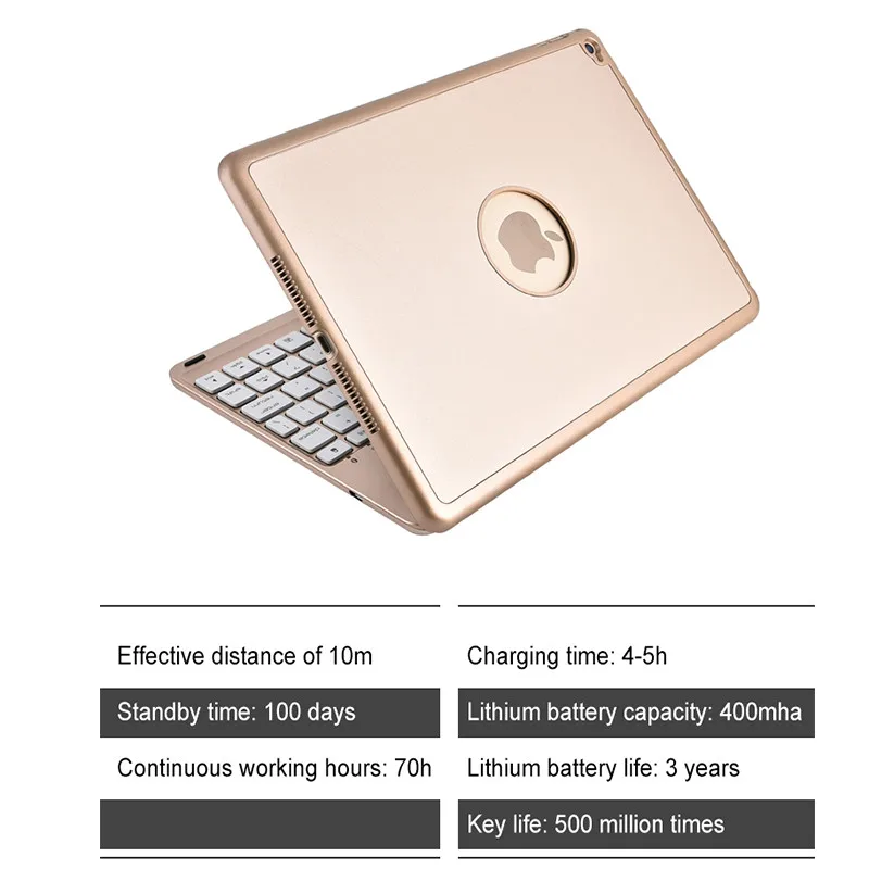 Aokin беспроводной Bluetooth 3 0 клавиатура для iPad Pro 9 7 дюйма LED подсветка ABS алюминиевый