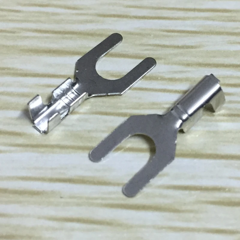 

100 pcs of Arcade Silver Fork Non-Insulated Wire Spade Terminals Quick Connectors Cable Crimp Electrical Terminal