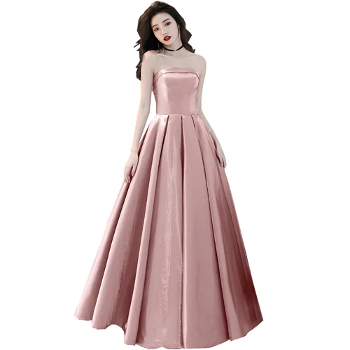 Сексуальное вечернее платье без бретелек без рукавов Suosikki, вечерние платья для невесты, банкетов, официальных вечерних платьев Vestidos - Цвет: Розовый