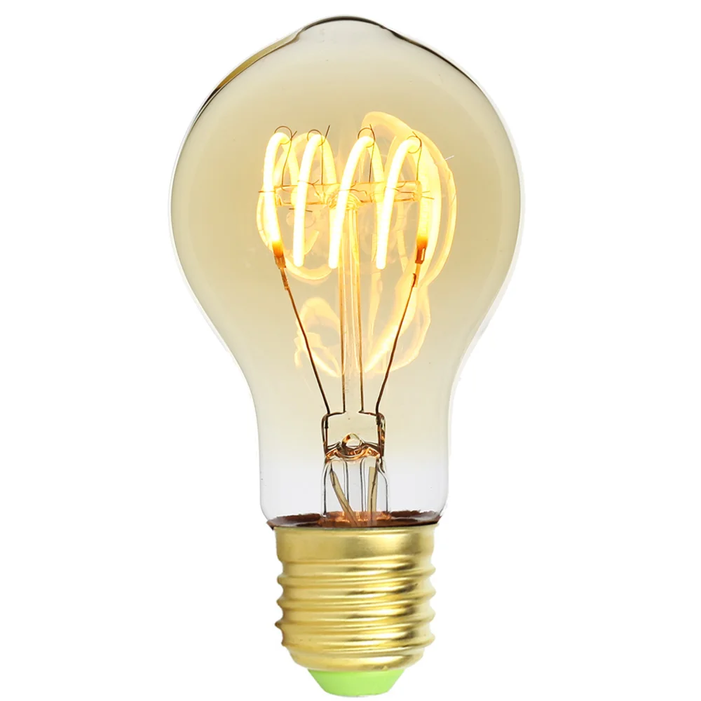 A60 Edison ЛАМПЫ светодиодный E27 4 Вт Винтаж Лампа накаливания затемнения света 220 В-240