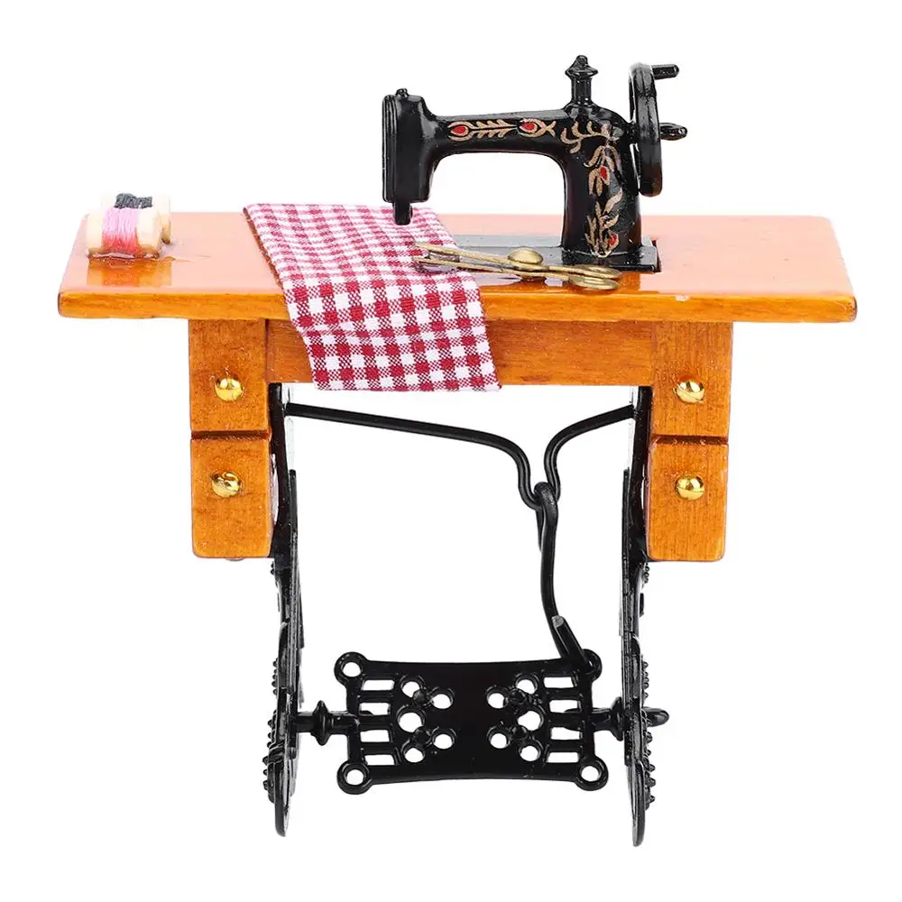 1:12 миниатюрная мебель для кукольного домика деревянная швейная машина детей