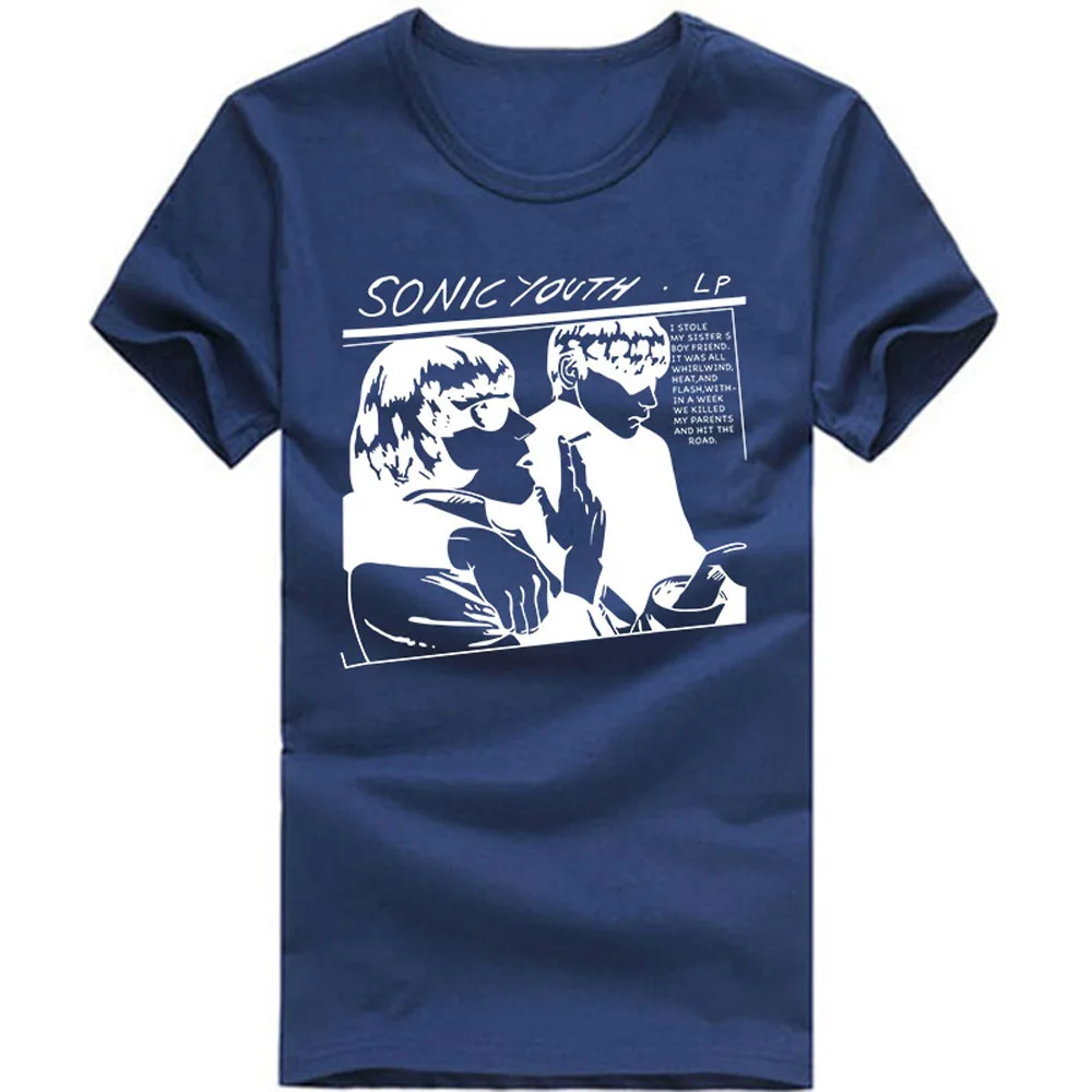 Бесплатная Доставка Sonic Youth Футболки Хлопок Человек майка O Шею С Коротким Рукавом