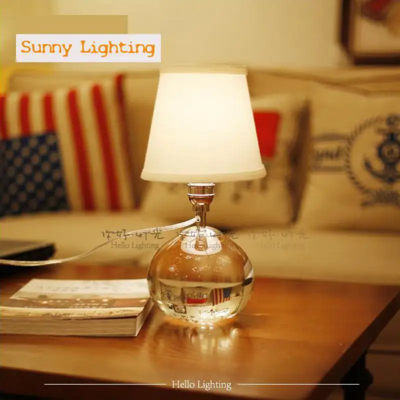 Большой Хрустальный шар Свадебная настольная лампа + белый оттенок Рождество