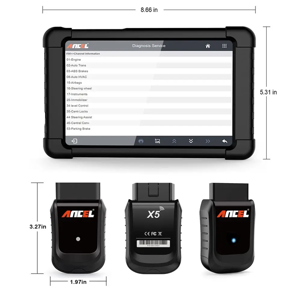 Ancel OBD2 wifi автомобильный диагностический инструмент Подушка безопасности ABS