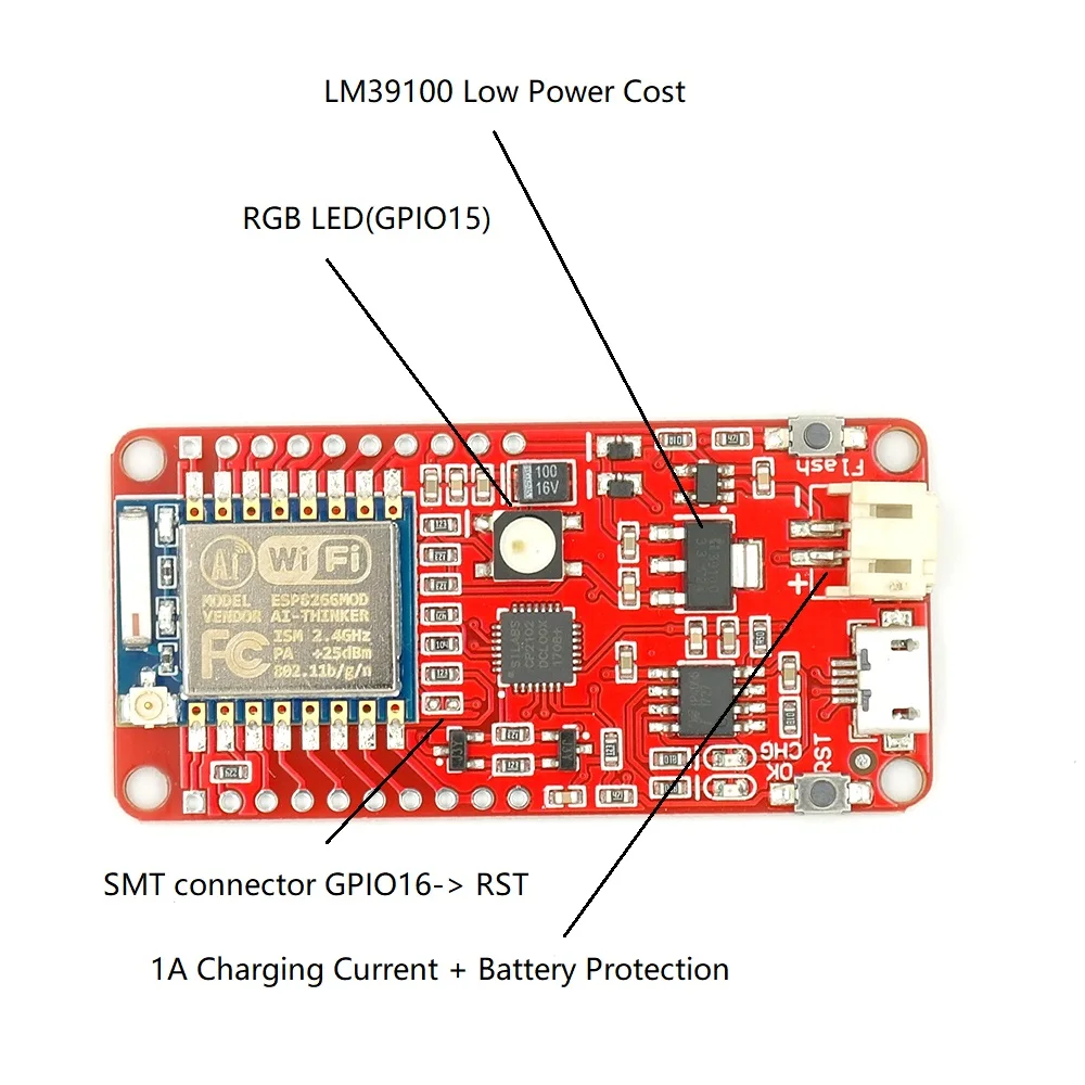 DSTIKE NodeMCU 07 V2 ESP8266 2dBi антенны зарядное устройство RGB светодиодный ESP LM39100 низкая