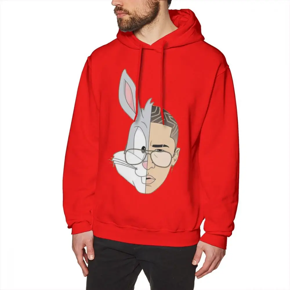 Bad худи «кролик» bad Bunny-The Trap регги музыкальные толстовки осенний крутой пуловер Толстовка серая хлопковая Мужская Длинная толстовка XXL - Цвет: Red