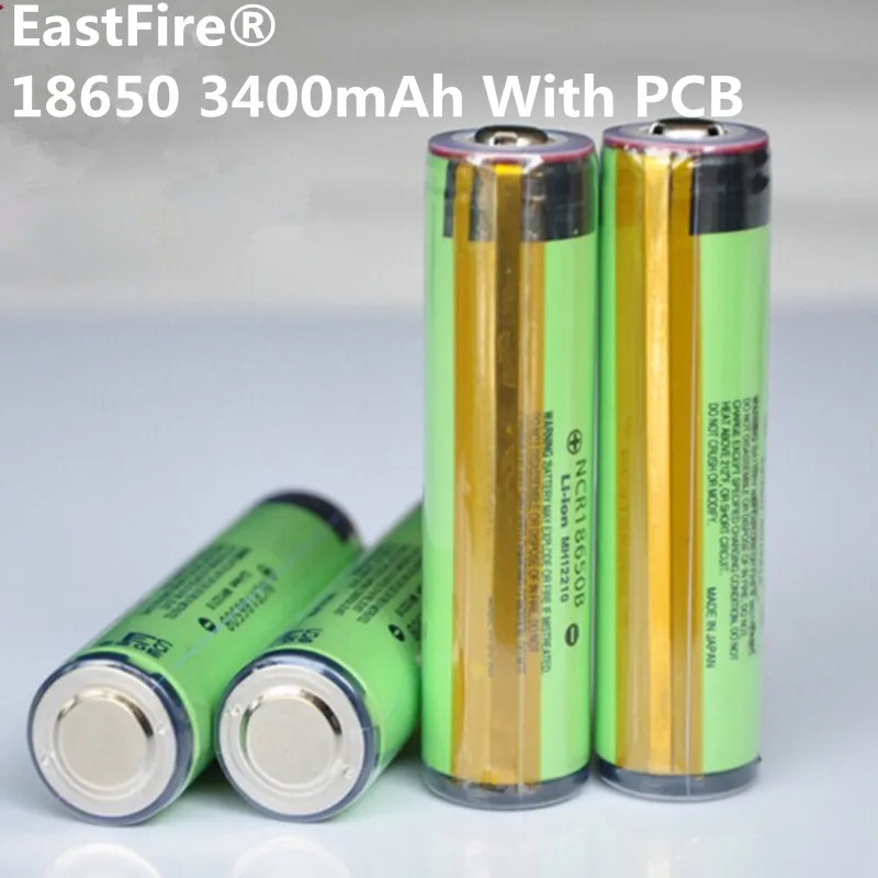 4 шт. 2017 Оригинал EastFire 18650 3400mAh батарея 3 7 V Li Ion Rechargebale PCB защищена для panasonic 3400|pcb