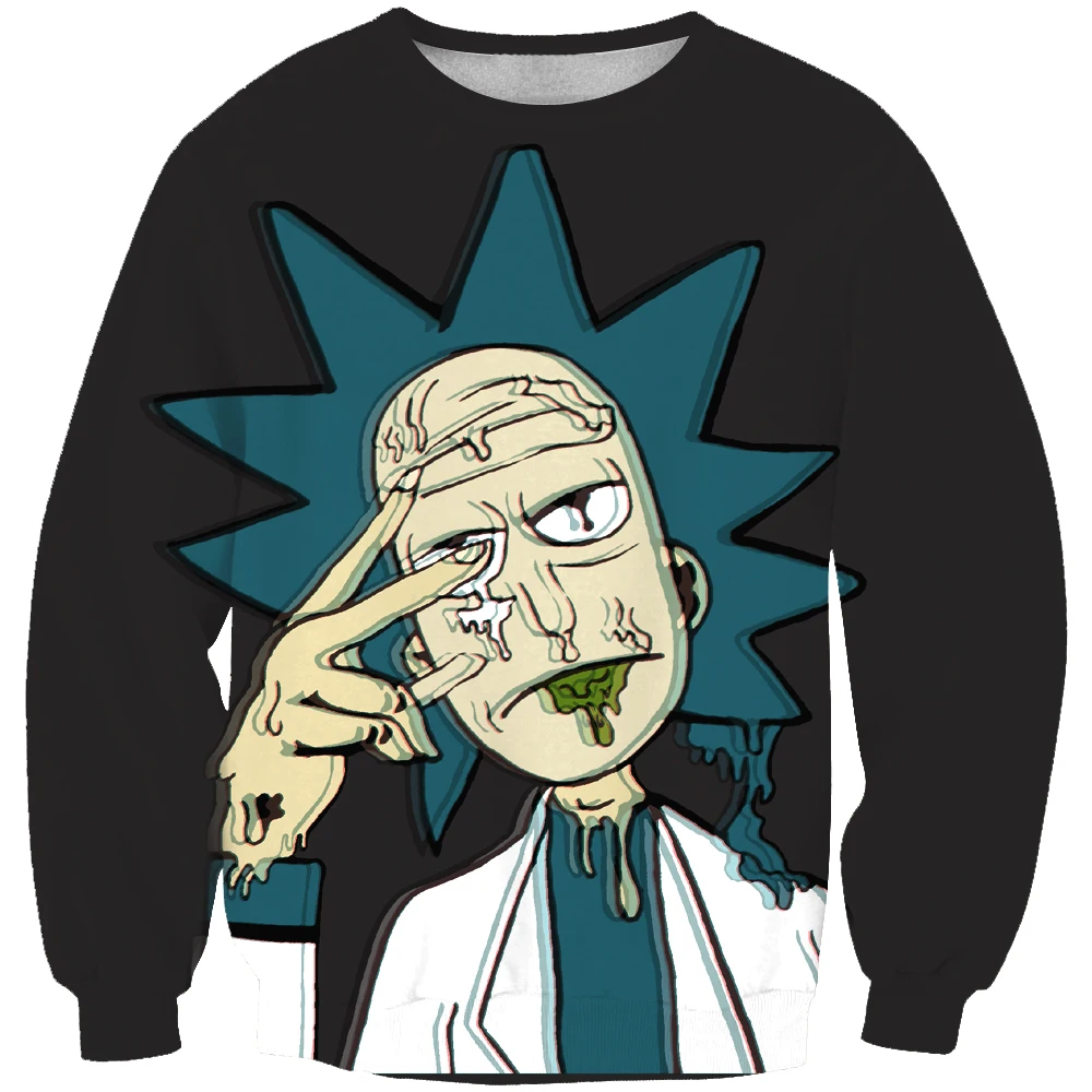 

Новое поступление Модная толстовка унисекс с 3D принтом Morty anime Простая Повседневная белая одежда оверсайз для отдыха Бесплатная доставка