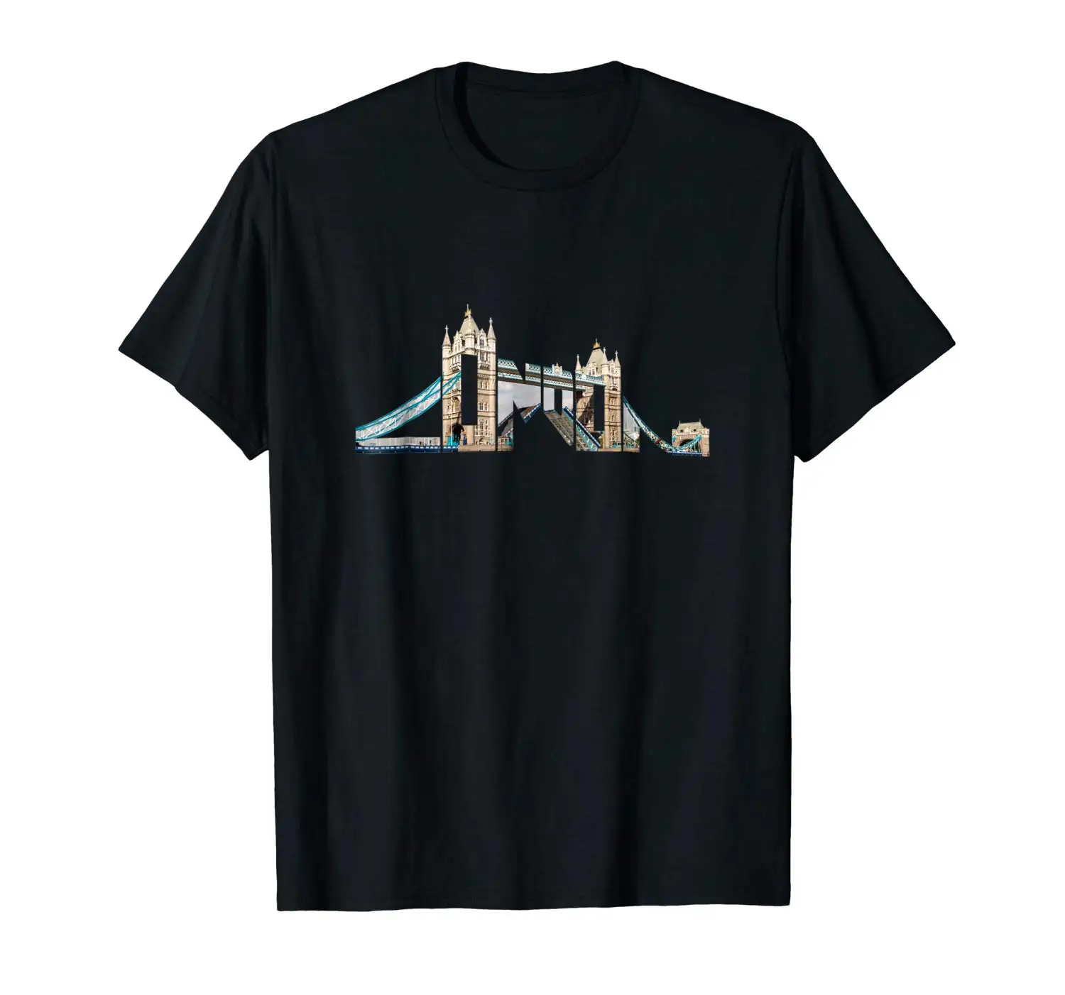 

London T-Shirt funny Tower Bridge Typography England Souvenir T shirt Brand 2018 Male Short Sleeve top tee