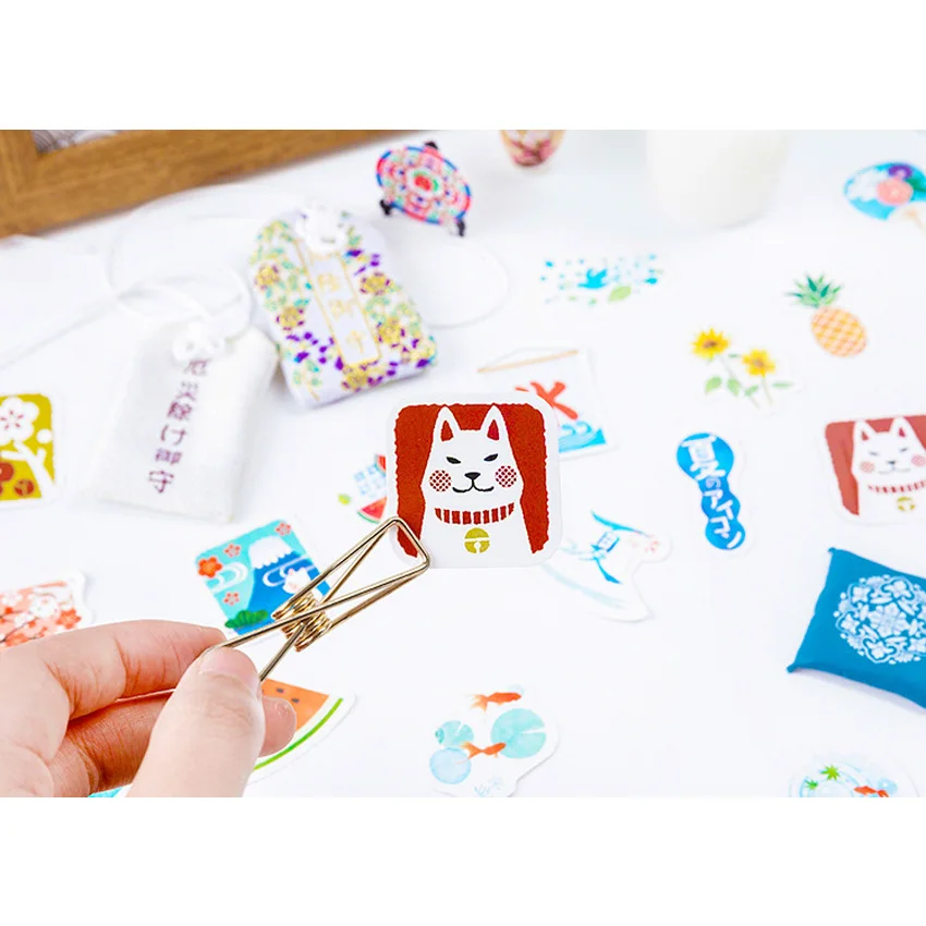 20 упаковок/партия Kawaii летние ветряные фестивальные бумажные наклейки для
