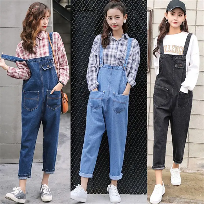 Новинка весна осень 2019 женские модные свободные джинсовые комбинезоны|loose jeans|jeans