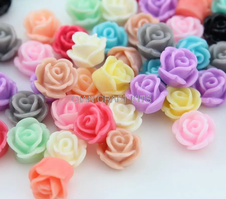 

Набор из 200 шт.-маленькие разноцветные с розами Кабошоны, кабошоны с плоским основанием в форме розы 10 мм-sz0090