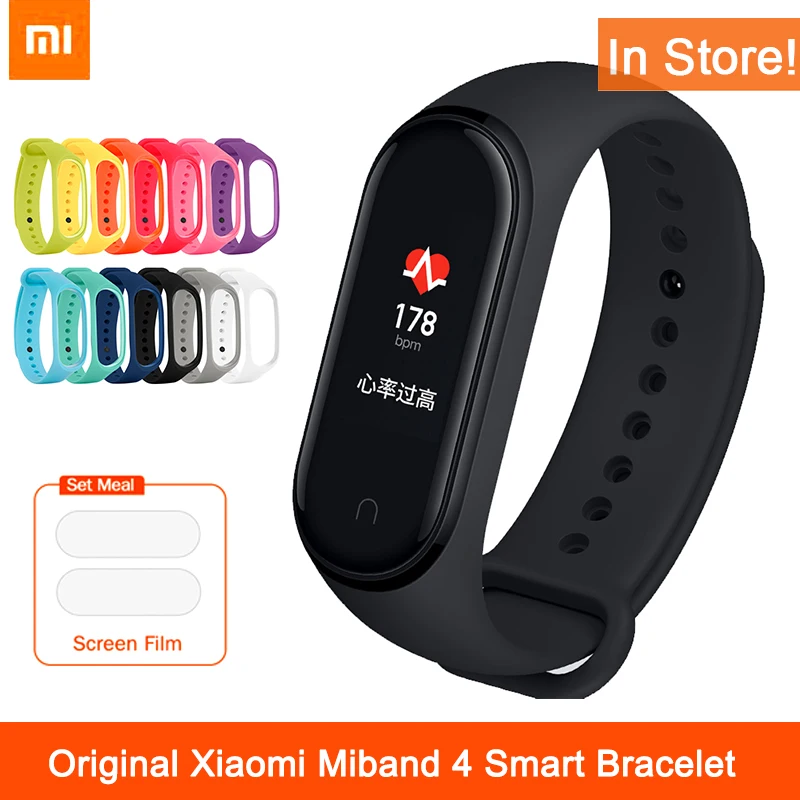 2019 оригинальный Xiaomi mi браслет 4 смарт Браслет фитнес трекер для измерения