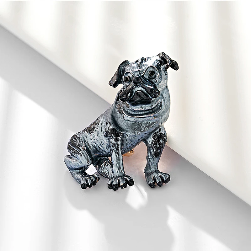 Fashion Alloy Dog Brooches for Women Ancient Silver Pug Brooch Pin Jewelry Gift Lapel Pins Hat Badges Accessories | Украшения и