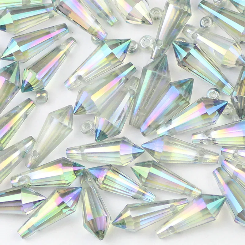 Light Green WLYeeS 6*15 мм конусные Австрийские хрустальные бусины 50 шт./лот, стеклянные бусины в форме капель для изготовления браслетов своими руками - Цвет: Light Green