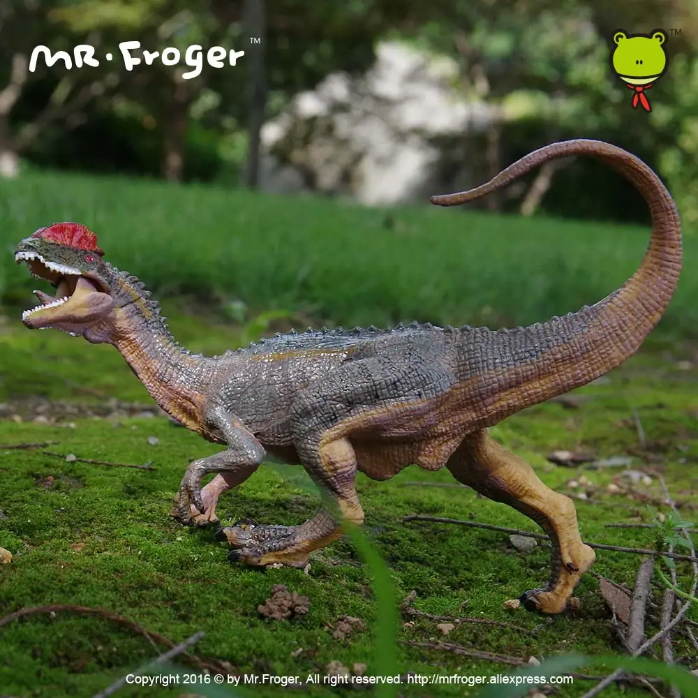 Фото Mr.Froger Dilophosaurus модель игрушки милый динозавр подвижные Классические игрушки Детские модели животных пластиковые ПВХ Юрского периода собрат... №2