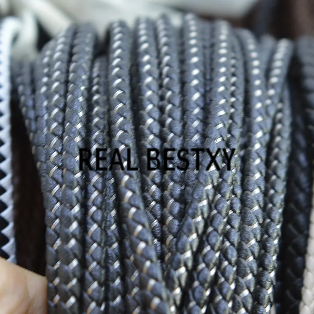 REAL BESTXY 5m/lot 4mm/black Braided leather Cord Leather DIY Handmade Beading Bracelet Jewelry Making Round Thread with wire | Украшения и