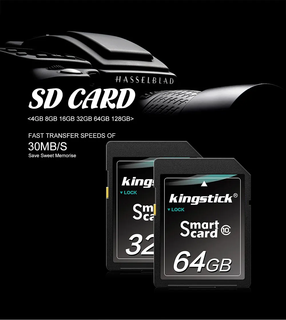 Оригинальная kingstick SD карта 64 Гб 128 ГБ флэш-карта памяти 32 ГБ 16 ГБ 8 ГБ реальная емкость SD карта памяти SD для камеры