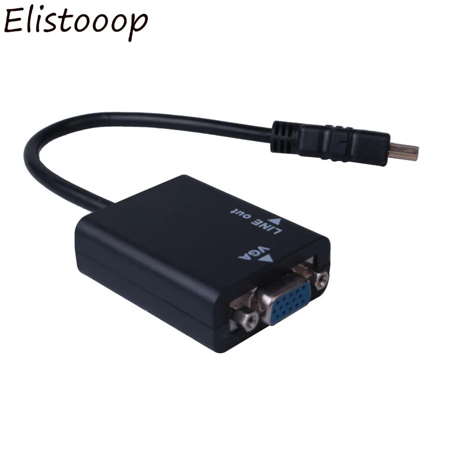 Elistooop 1080P HDMI штекер на VGA гнездо кабель видео конвертер адаптер HD преобразователь