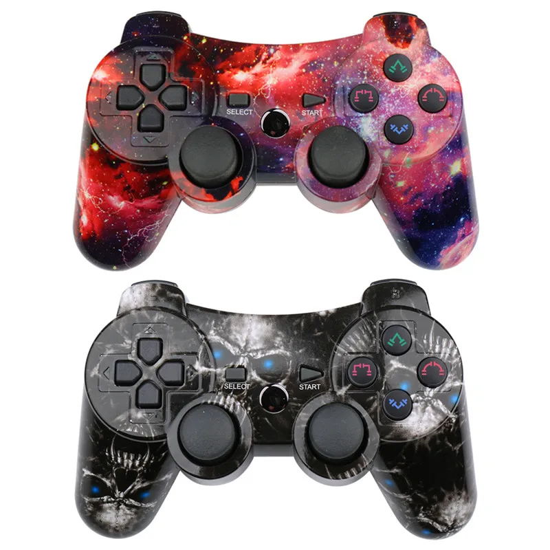 Star red and Skull K ISHAKO Bluetooth контроллер для sony PS3 геймпад для игровой станции 3 беспроводной джойстик для sony Playstation 3 консоль - Цвет: Star red and Skull