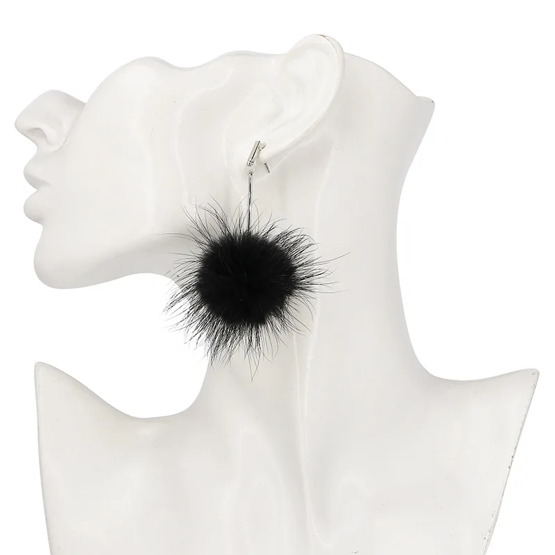 Boho темно-синий красный черный коричневый пушистый материал круглый амулет с