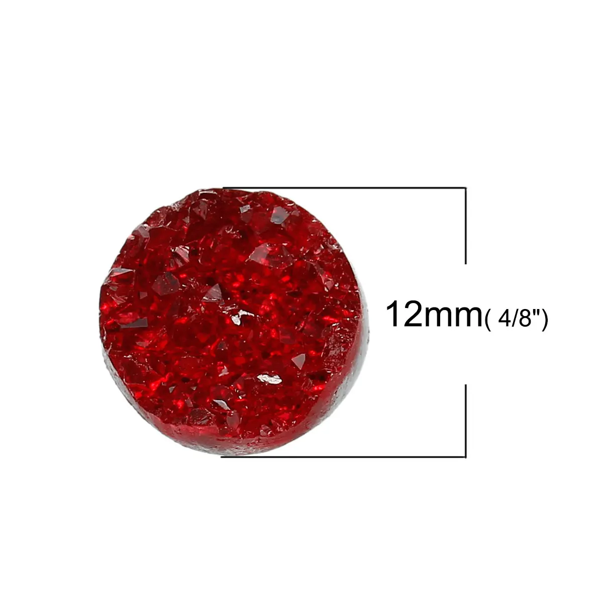 8 сезонов drusy Смола купольное уплотнение кабошон круглый винно-Красный AB Цвет 12 мм