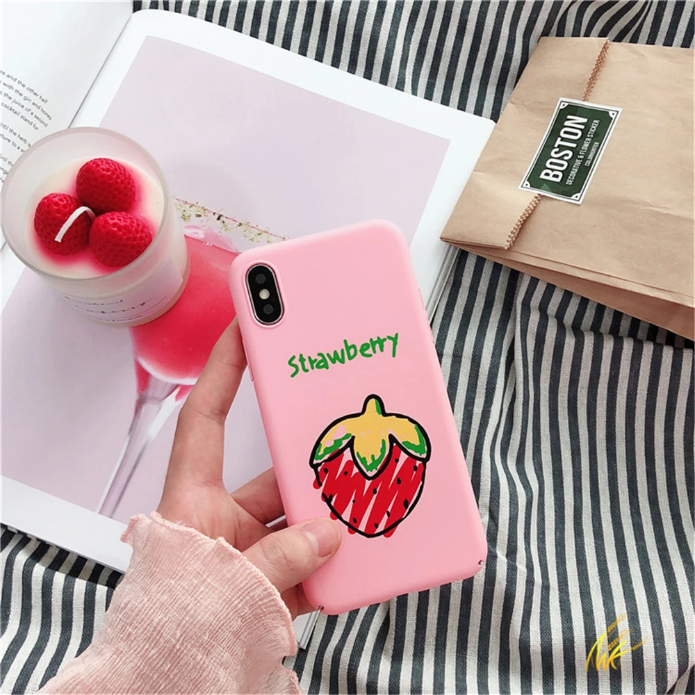 Summer fruit Strawberry watermelon Orange lemon Cartoon Pattern Phone Case For iPhone 6 6S Plus 7 8 X 10 Hard PC Cover Capa |