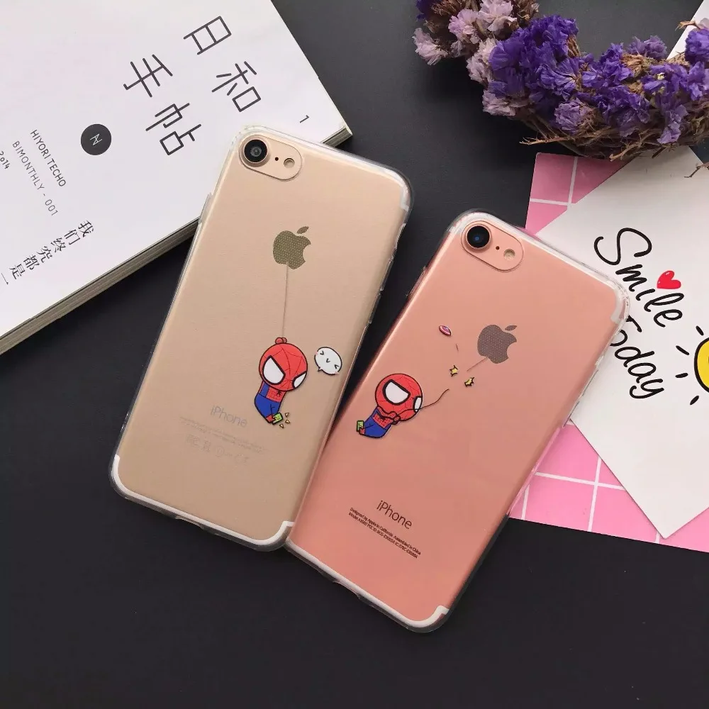 Чехол для Телефона iPhone 7 Plus рисунком Человека-паука ультра тонкий ТПУ Мягкая