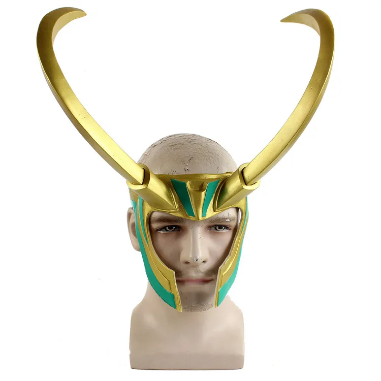 Фильм Тор Ragnarok Loki костюмная Маска Косплей ПВХ угловой шлем принадлежности на