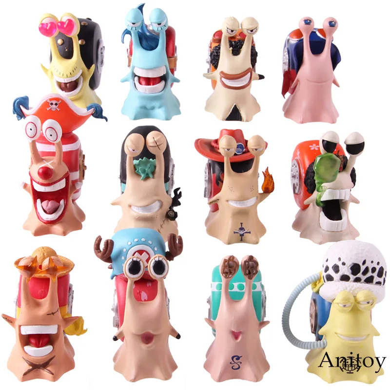 12PCS no retail box Аниме one piece Nami Luffy Ace Sanji Робин Чоппер Брук Зоро Usopp франки Багги Ло ден Mushi телефон фигурка игрушки - Цвет: 12PCS no retail box