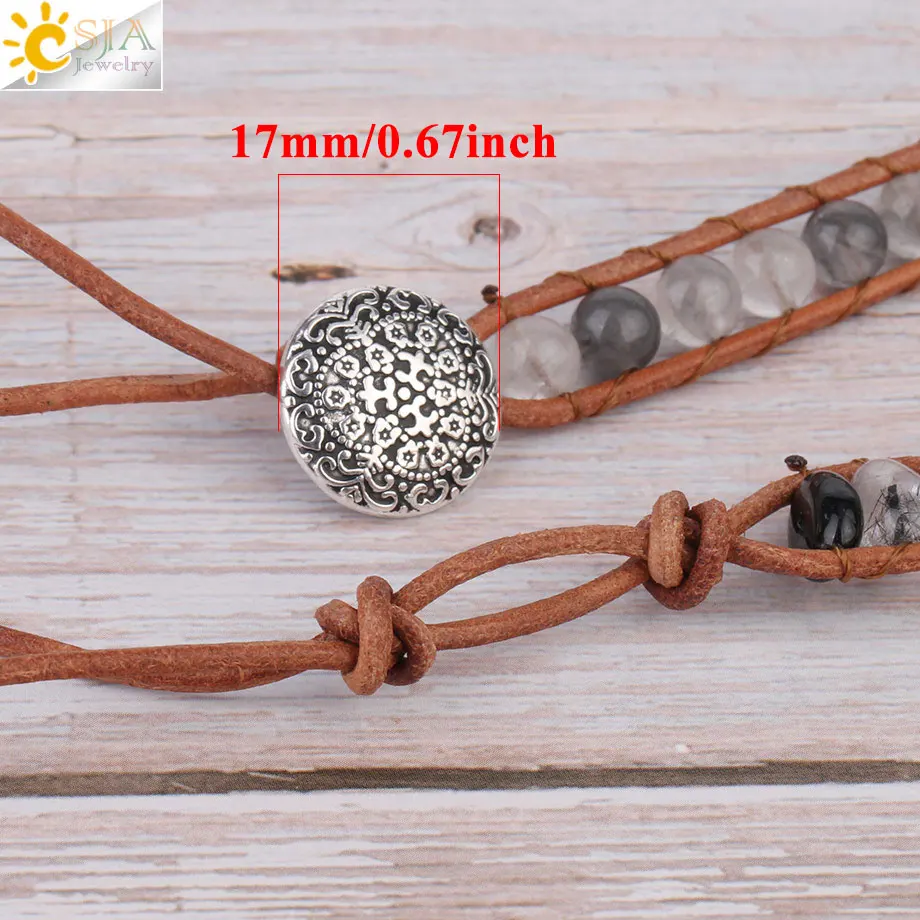 Готический браслет CSJA для мужчин и женщин драгоценные камни лечебные