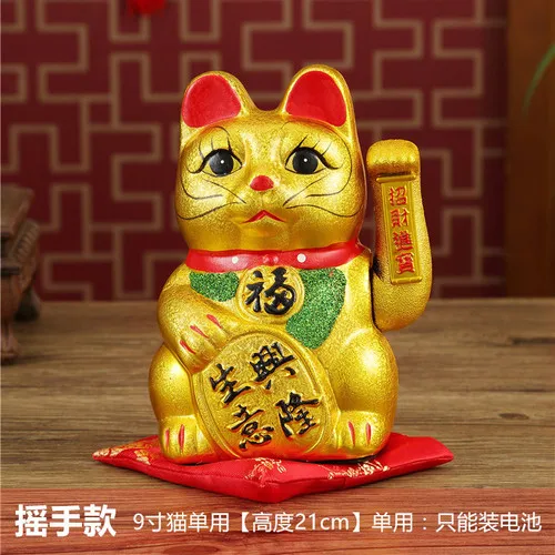 Горячая Распродажа, новинка, подарок на удачу для кошки, открывающийся подарок, рукопожатие, керамическая удача, кошачий магазин, золотой, большой, для дома, креативный - Цвет: 9
