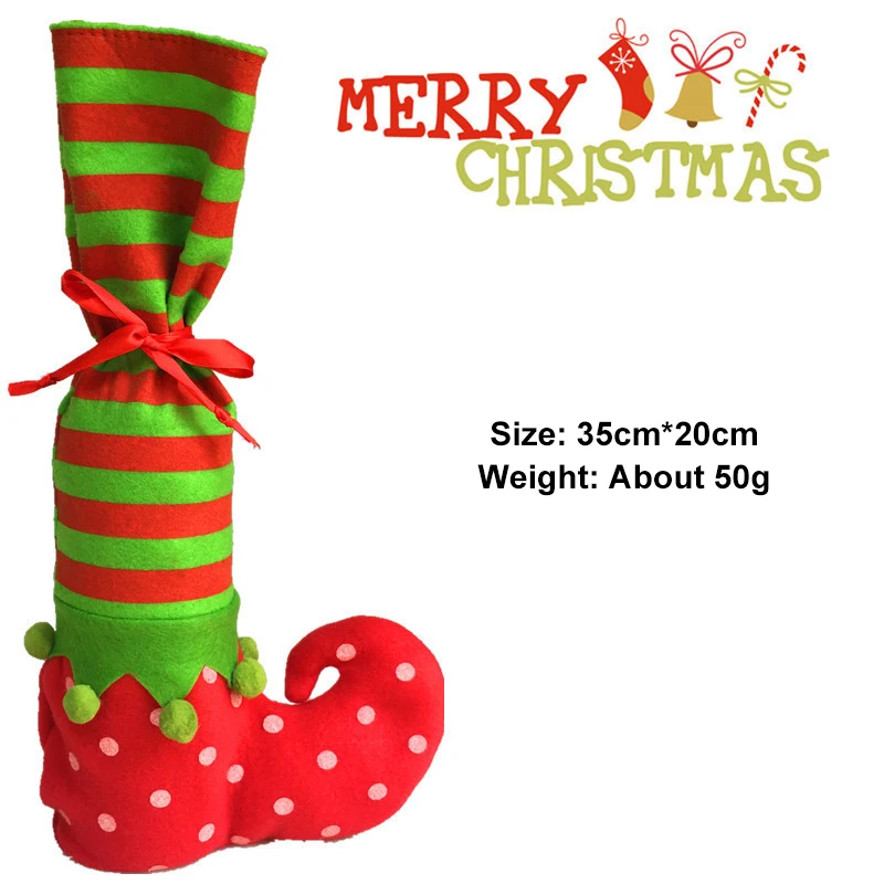 Творческий Новогодние товары носок форма бутылки вина Обложка сумки ручной