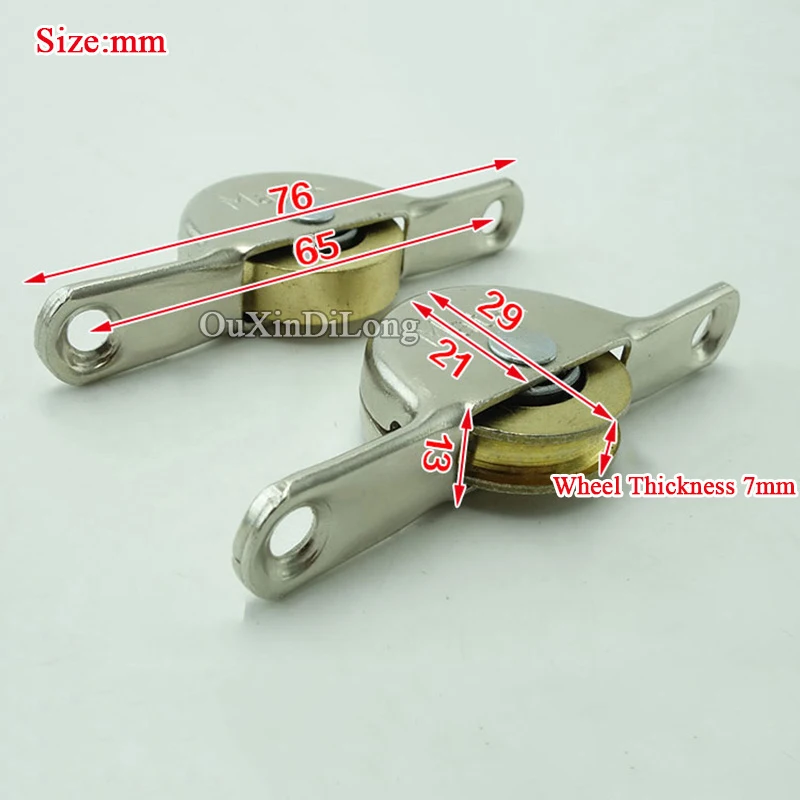 

10PCS Sliding Door Roller Cabinet Copper Wheel Pulley For Wardrobe Cupboard Window Furniture Hardware
