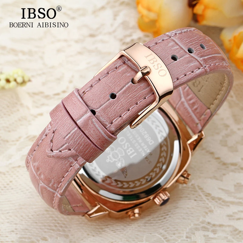 Женские многофункциональные кварцевые часы с ремешком из натуральной кожи |