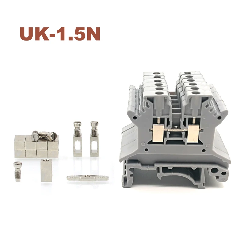 Din рейка клеммные блоки UK 1.5N винтовой тип провода электрические клеммы блок