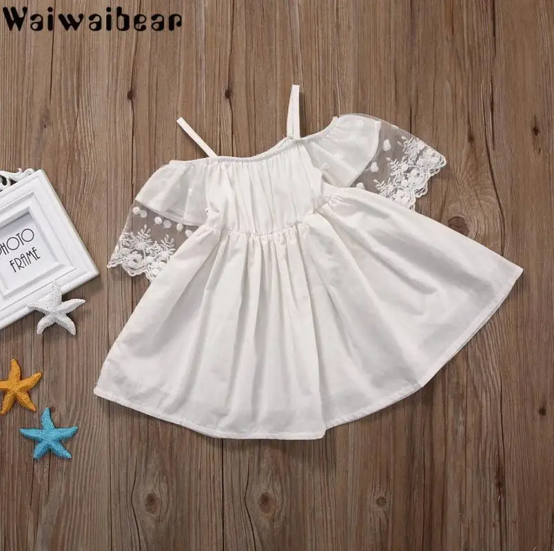 Waiwaibear Lace Girl Clothing Princess Dress Kid Baby Party Wedding Pageant Formal Cute Dresses Clothes Girls HA1 | Детская одежда и