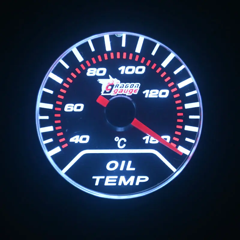 2 &quot52 мм Датчик температуры масла 40 ~ 150 по Цельсию Температура Auto Gauge белый LED